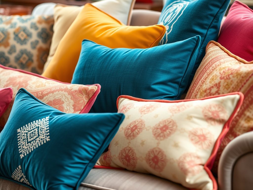 Jak układać poduszki na kanapie: techniki, które łączą styl z komfortem wnętrza